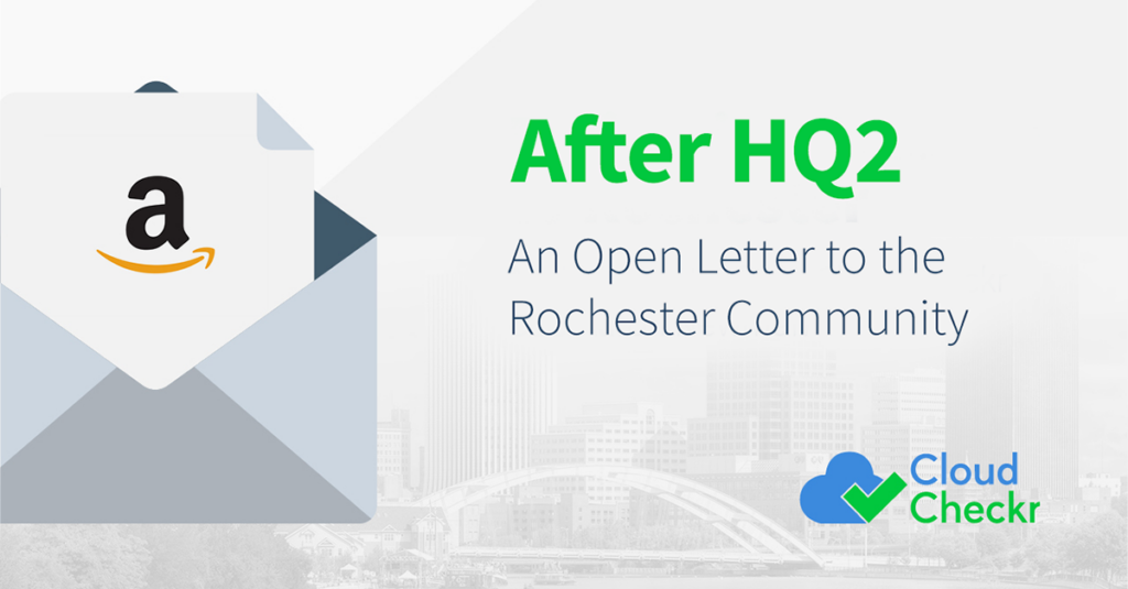 Amazon AWS HQ2 CloudCheckr letter to Rochester
