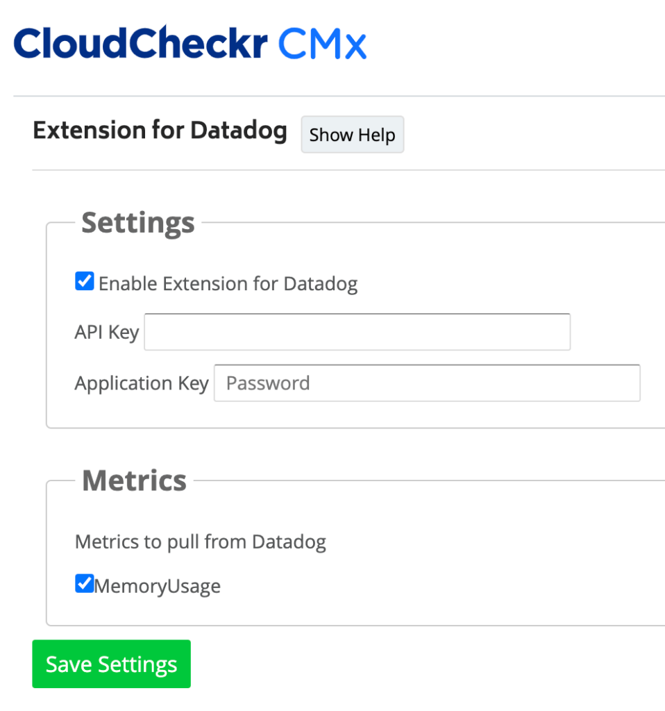 Datadog integration in CloudCheckr CMx to right size using memory metrics